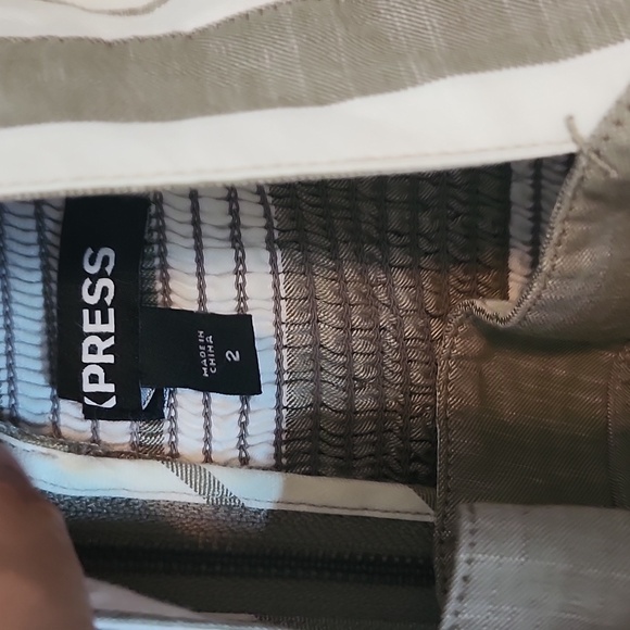 Express Gray and White Striped Midi Dress - Picture 6 of 10